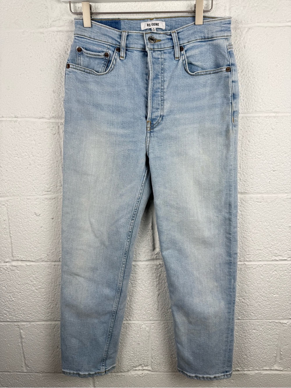RE/DONE 70s Stove Pipe High Rise Jeans Light Wash Size 28